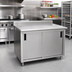 Thumbnail image #2 for Advance Tabco Enclosed Stainless Steel Work Table with Sliding Door Cabinet Base, 48 x 36 Inches, 14 Gauge Top