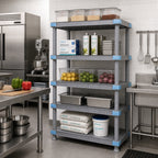 Thumbnail image #2 for Quantum Millenia QP214862V4S1 48"W x 21"D x 62"H Stationary All-Polymer Shelving Starter Unit, 5-Shelf, Gray