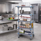 Thumbnail image #2 for Quantum Millenia QPM184874VS-5 Mobile Polymer Starter Shelving Unit, 48W x 18D x 74H, 5 Shelves, Gray