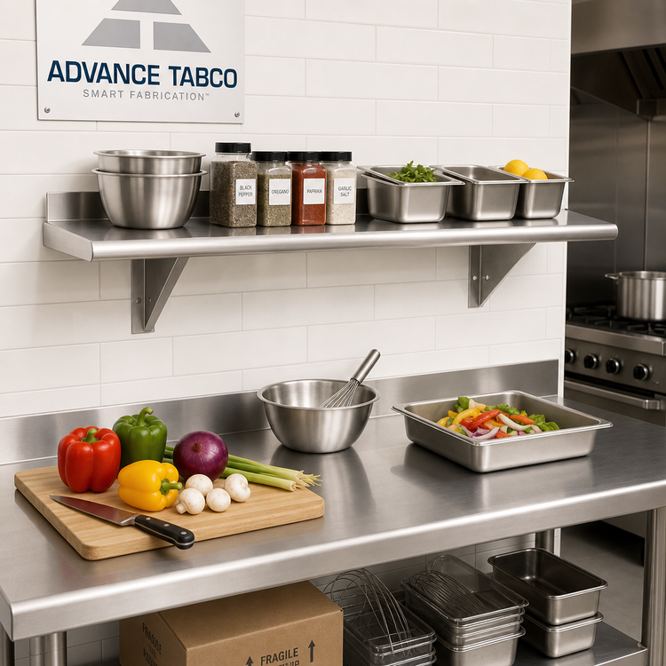 Product image #2 for Advance Tabco 36"W x 10"D Wall-Mounted Stainless Steel Shelf
