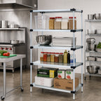 Thumbnail image #2 for Quantum WR63-1830SG-5 Stationary Solid Shelving Starter Unit, 5 Shelves, Galvanized Steel, 30"W x 18"D x 63"H