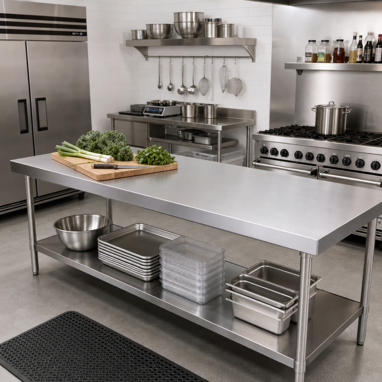 Product image #3 for John Boos 84-Inch x 25-Inch Stainless Steel Countertop with No Backsplash, 1-1/2-Inch Thick
