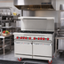 Thumbnail image #3 for American Range 48-Inch Gas Restaurant Range with 8 Open Burners and 2 Space Saver Ovens
