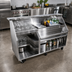 Thumbnail image #2 for Glastender Stainless Steel Portable Glassware Bar, 78-Inch, with 18-Inch Cocktail Ice Bin and 30-Inch Iced Beverage Compartment
