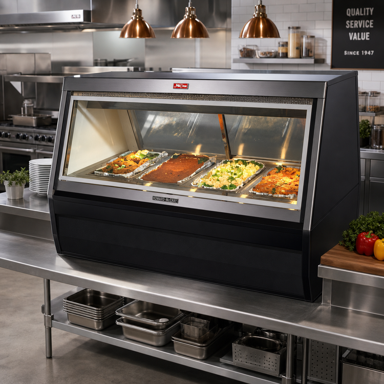 Product image #2 for Howard-McCray 35 Series 50-Inch Full-Service Hot Food Case, 3 Wells, Black Exterior