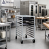 Thumbnail image #2 for New Age Half-Size Mobile Aluminum Bun Pan Rack, End Loading, 10-Pan Capacity