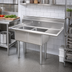 Thumbnail image #2 for Omcan USA 2-Compartment Pot Sink with Right-Hand Drainboard, 18-Gauge 304 Stainless Steel
