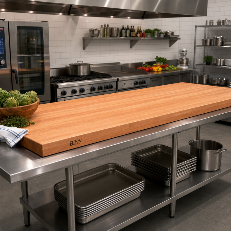 Product image #2 for John Boos Boos Block American Cherry Edge Grain Kitchen Countertop, 120 Inch x 30 Inch x 3 Inch, Oil Finish