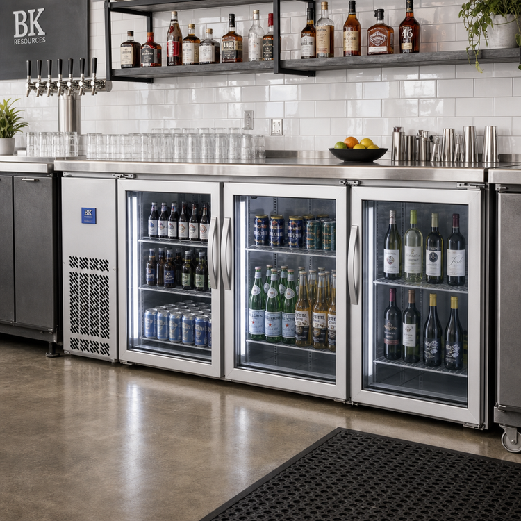 Product image #2 for BK Resources 85-Inch Three-Door Glass Door Back Bar Refrigerator