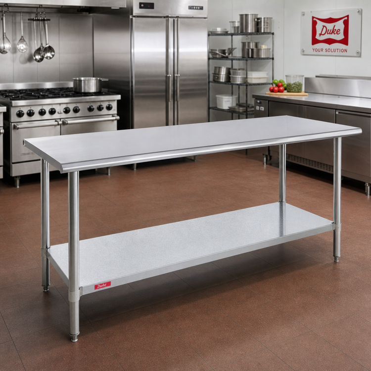Product image #2 for Duke 72-Inch Stainless Steel Work Table with Galvanized Undershelf and Posts, 30-Inch Deep, Without Backsplash