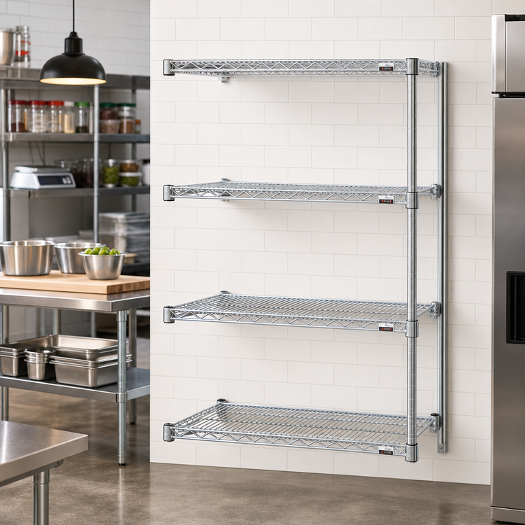 Product image #2 for EAGLEbrite 4-Tier Add-On Wire Shelving Unit, 36W x 21D x 63H, Zinc Finish