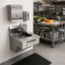Thumbnail image #2 for Eagle Group Physically Challenged Wall-Mounted Stainless Steel Hand Sink with Electronic Eye Faucet, Skirt, Soap Dispenser and Paper Towel Dispenser