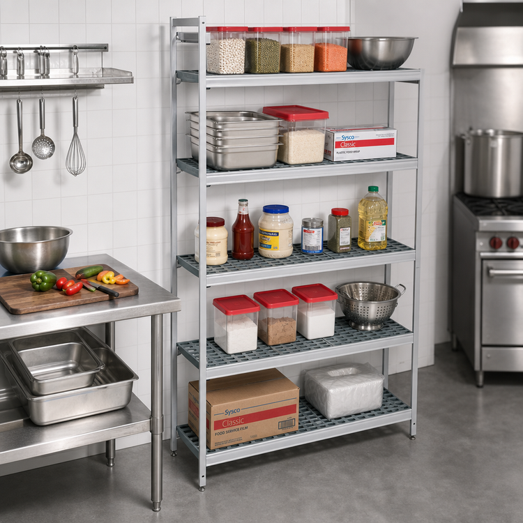 Product image #2 for Fermostock 5-Tier Modular Shelving Add-On Unit with Removable Polymer Inserts, 42W x 14D x 83H