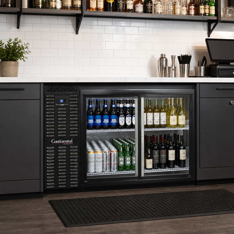 Product image #2 for Continental Refrigerator BB50SNSGD 50" Shallow Depth Back Bar Display Cooler with Sliding Glass Doors