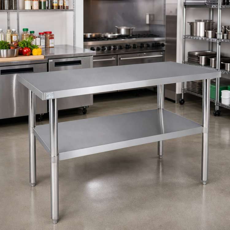 Product image #2 for 84-Inch x 30-Inch x 36-Inch 16/430 Stainless Steel Work Table with Undershelf