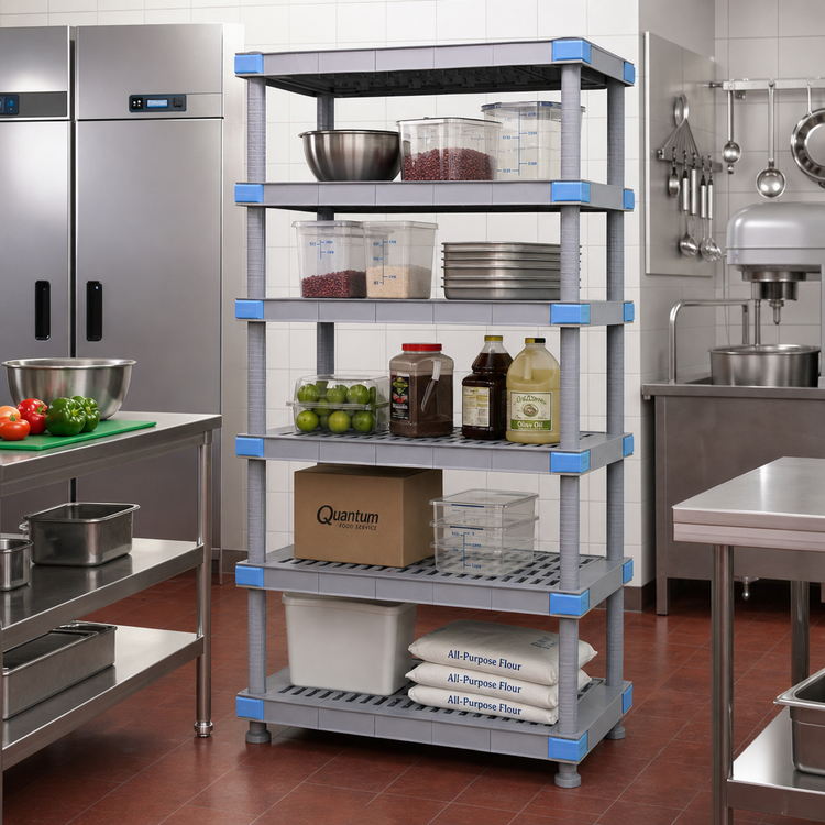 Product image #2 for Quantum Millenia 36-Inch Wide x 21-Inch Deep x 74-Inch High 5-Shelf Polymer Starter Shelving Unit