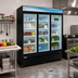 Thumbnail image #2 for Serv-Ware 3-Door 72 Cu. Ft. Black Glass Door Merchandiser Refrigerator