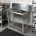 Thumbnail image #2 for John Boos Pro-Bowl 1-Compartment Floor Model Stainless Steel Sink with Left Drainboard, 30