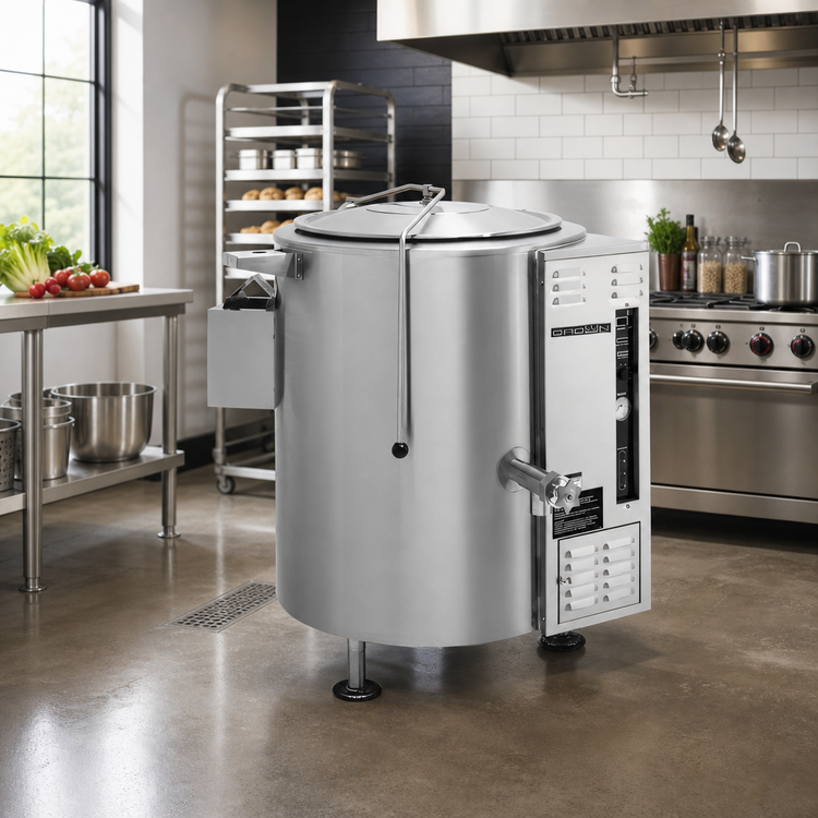 Product image #2 for Crown GL-100E 100 Gallon Gas 2/3 Jacketed Stationary Kettle