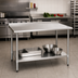 Thumbnail image #2 for Deluxe Series Stainless Steel Work Table with Rear Upturn and Adjustable Undershelf, 72 x 36 Inches