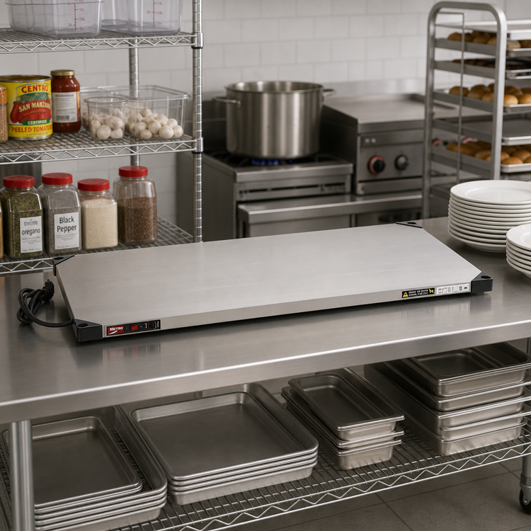 Product image #3 for Metro Super Erecta Hot 48 Inch x 24 Inch 304 Stainless Steel Heated Warming Shelf