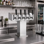 Thumbnail image #2 for Perlick Corporation 4006-5BPC2 5-Faucet Extra-High Countertop Glycol-Cooled Tee Draft Beer Tower, Polished Chrome
