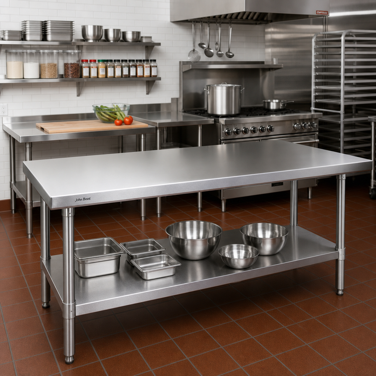 Product image #2 for John Boos 60 Inch x 30 Inch Stainless Steel Countertop with Flat No Backsplash