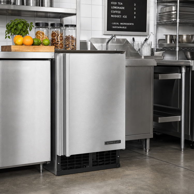 Product image #2 for Hoshizaki C-80BAK-AD Air-Cooled ADA Compliant Undercounter Nugget Ice Machine with Built-In Bin