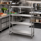 Thumbnail image #2 for Metro Super Erecta 1848LS 48"W x 18"D Louvered Embossed 304 Stainless Steel Shelf with Raised Ship's Edge