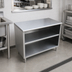 Thumbnail image #2 for 48-Inch Stainless Steel Flat-Top Dish Cabinet with Fixed Mid-Shelf and Adjustable Bullet Feet