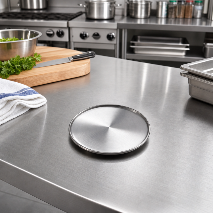 Product image #2 for American Metalcraft 4-Inch Round Stainless Steel Plate with Satin Finish