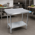 Thumbnail image #2 for 48-Inch x 18-Inch 18-Gauge T-430 Stainless Steel Work Table with 1-1/2-Inch Rear Riser and Galvanized Undershelf