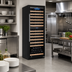 Thumbnail image #2 for Omcan Vinovero 25-Inch Dual Zone Commercial Wine Cooler, 126-Bottle Capacity, Locking Black Glass Door