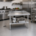 Thumbnail image #3 for Mixrite Stainless Steel Equipment Stand with Rear and Side Upturn, Adjustable Undershelf, 36-1/4 Inch x 30 Inch