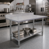 Thumbnail image #2 for Elite Series 60 x 30-Inch Stainless Steel Work Table with 4-Inch Backsplash and Undershelf