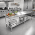 Thumbnail image #2 for Sapphire 108 Inch x 18 Inch Stainless Steel Work Table with Undershelf, 16 Gauge 304 Top