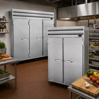Thumbnail image #3 for Howard-McCray SR Series SR75 Three-Section Reach-In Refrigerator, 75 Cu. Ft., Solid Hinged Doors, Self-Contained Top-Mount Refrigeration