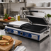 Thumbnail image #2 for Globe Deluxe 14-Inch Double Countertop Electric Sandwich/Panini Grill with Smooth Cast Iron Plates