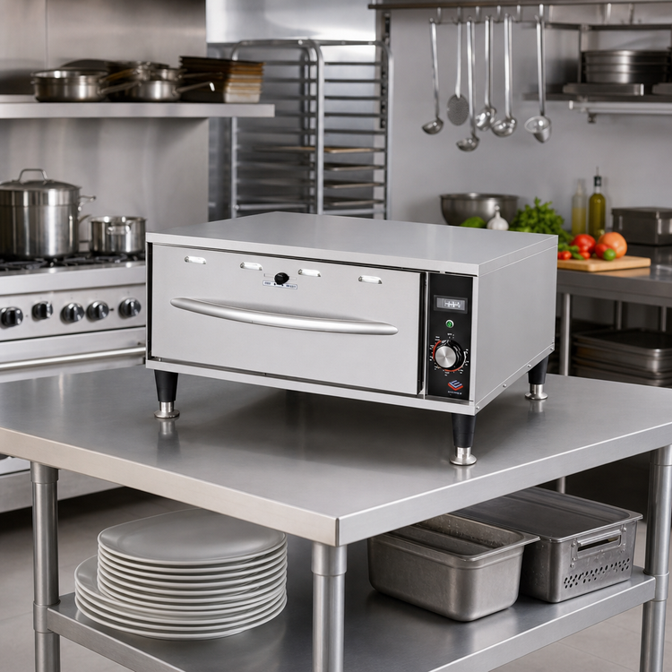Product image #2 for Freestanding Single-Drawer Food Warming Drawer, Thermostatic Controls, Stainless Steel