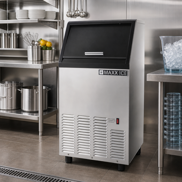 Product image #2 for Maxx Ice MIM85H Self-Contained Half Dice Cube Ice Machine with Bin