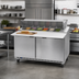 Thumbnail image #3 for Beverage-Air Two-Section Sandwich Prep Table Refrigerated Counter with 17-Inch Cutting Board, 60-Inch Wide, 12-Pan Top