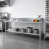 Thumbnail image #2 for Duke 144-Inch Long x 30-Inch Deep Stainless Steel Work Table with 5-Inch Riser and Undershelf