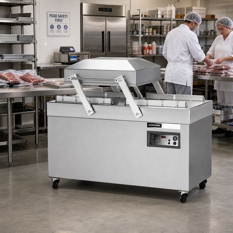 Product image #2 for ATMOVAC Industrial Double Chamber Floor Model Vacuum Packaging Machine with 4 Seal Bars