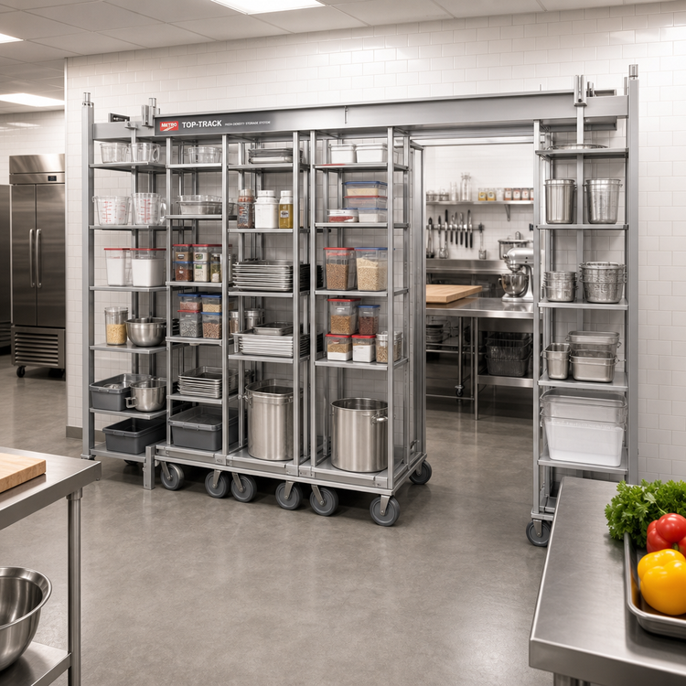 Product image #2 for Metro TOP-TRACK 11 Ft. High-Density Shelving Track Set