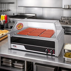 Thumbnail image #2 for APW Wyott (Middleby) X*PERT HR-45 Countertop Flat Surface Hot Dog Roller Grill, Chrome Rollers, Infinite Controls, Stainless Steel Exterior