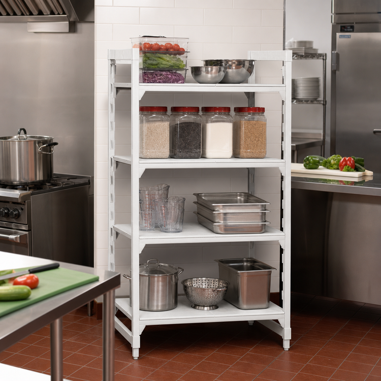 Product image #3 for Cambro Camshelving Premium 21-Inch x 42-Inch x 64-Inch 4-Shelf Solid Stationary Starter Polymer Shelving Unit