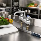 Thumbnail image #2 for T&S Brass B-1110-XS Deck-Mounted Manual Workboard Faucet, 4-Inch Centers, Bronze, Low-Lead, Quarter-Turn Lever Handles