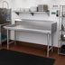 Thumbnail image #2 for John Boos Pro-Bowl Clean Straight Stainless Steel Dish Table with 10-Inch Boxed Backsplash, 96-Inch, Right-to-Left Operation
