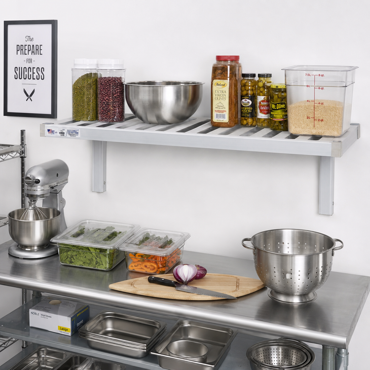 Product image #3 for New Age Adjust-A-Shelf T-Bar Wall-Mounted Aluminum Shelf, 42 x 20 Inches, 1,500 lb. Capacity