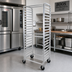 Thumbnail image #2 for John Boos Mobile Aluminum Side-Load Bun Pan Rack, 20-Pan Capacity, 28-1/2 x 18 x 70 Inches